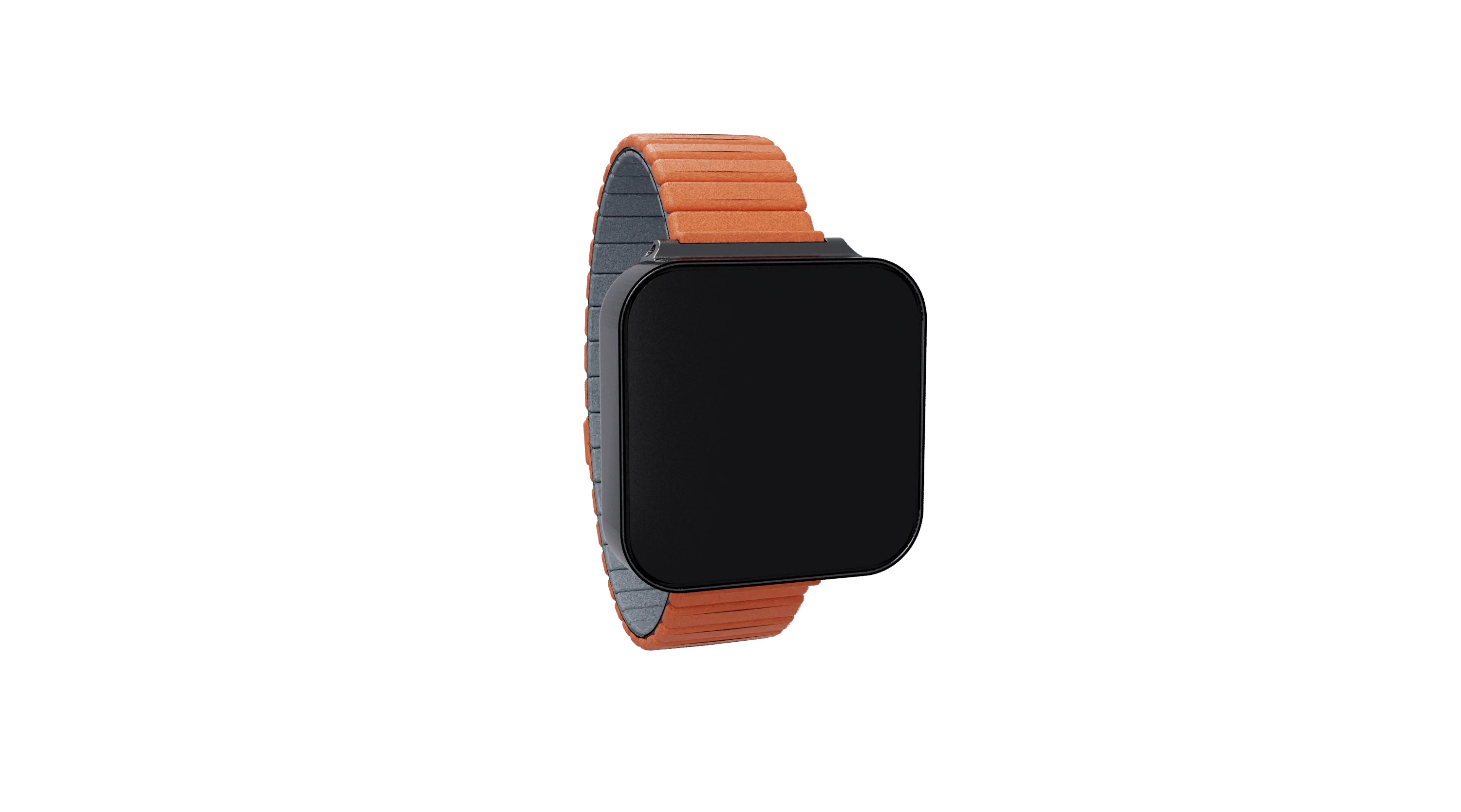 Black zirconia Touch watch with an orange and gray band
